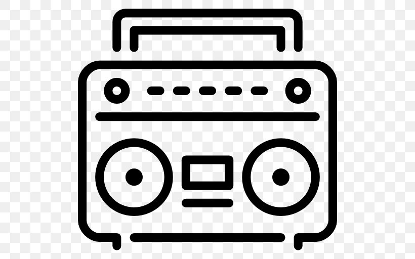 Boombox, PNG, 512x512px, Boombox, Area, Black And White, Brand, Cassette Deck Download Free