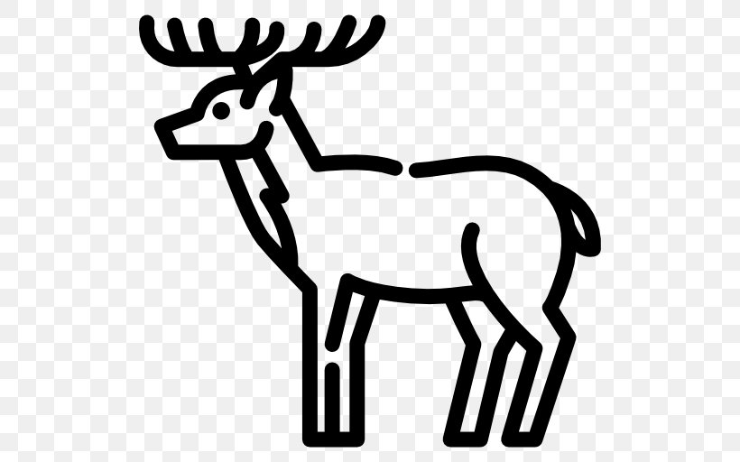 Deer Antelope Clip Art, PNG, 512x512px, Deer, Animal, Antelope, Area, Black And White Download Free