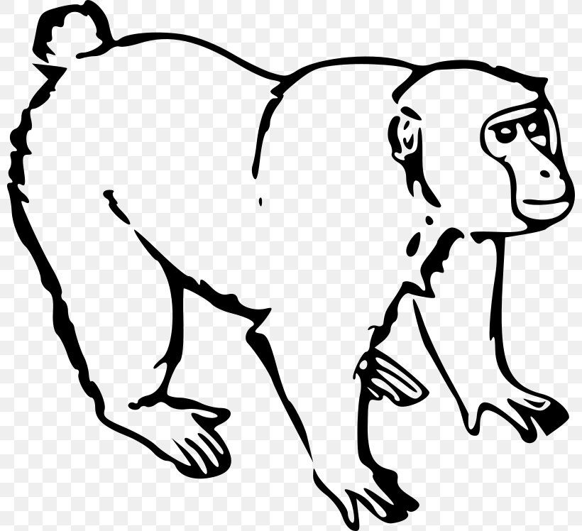 Ape Monkey Gorilla Clip Art, PNG, 800x748px, Ape, Art, Artwork, Black, Black And White Download Free