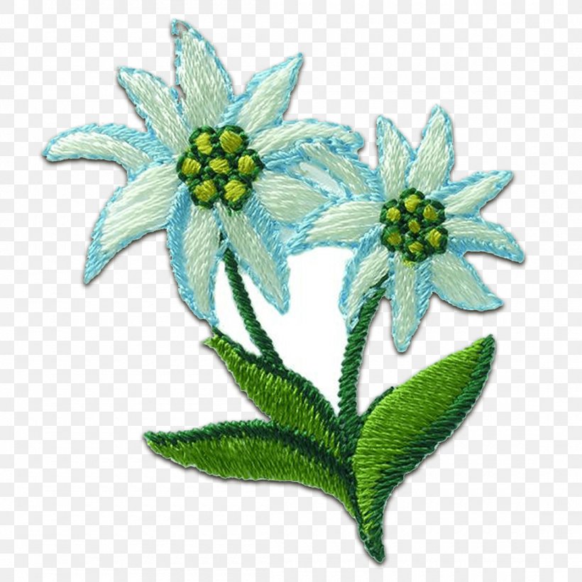 Flower Edelweiss Embroidered Patch Embroidery Green, PNG, 1100x1100px, Flower, Applique, Blume, Clothing, Edelweiss Download Free