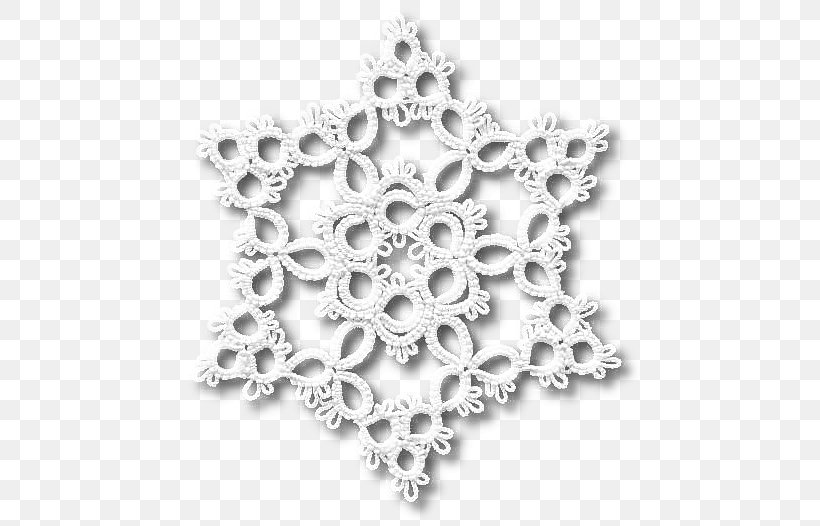Lace Tatting Snowflake Pattern, PNG, 478x526px, Lace, Art, Black And White, Doily, Finger Download Free