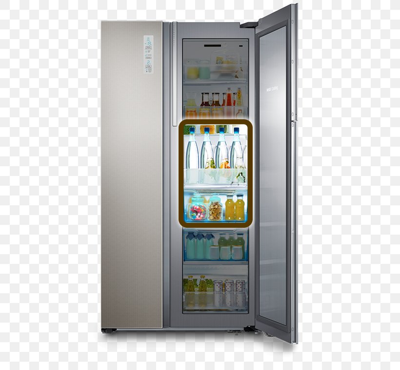 Refrigerator Samsung Food ShowCase RH77H90507H Samsung RH77H90507F Auto-defrost, PNG, 490x757px, Refrigerator, Autodefrost, Chiller, Drink, Food Download Free