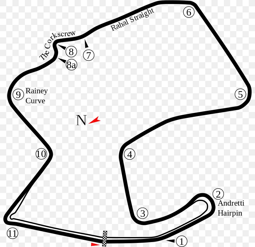 WeatherTech Raceway Laguna Seca Road Atlanta Road America American Le Mans Series IndyCar Series, PNG, 800x794px, Weathertech Raceway Laguna Seca, American Le Mans Series, Area, Auto Part, Black And White Download Free