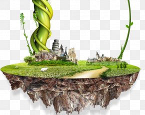 City Floating Island - Download Fundal PNG