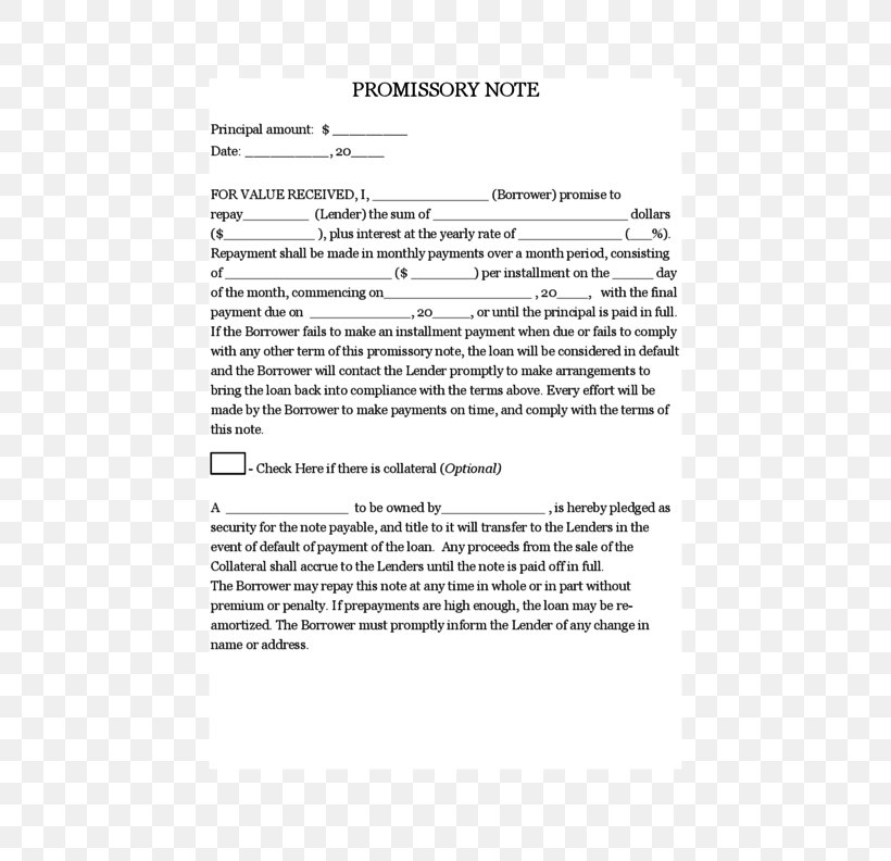 Promissory Note Loan Template