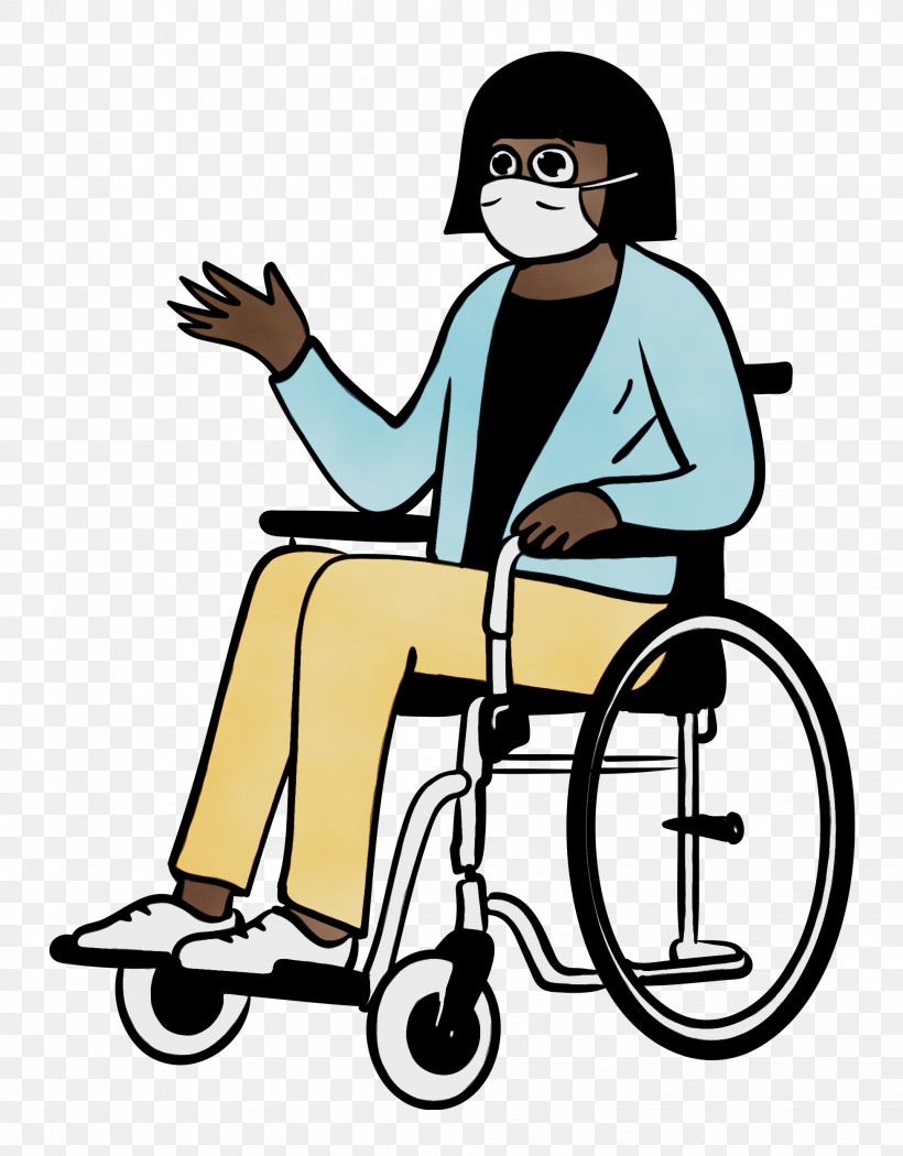 Wheelchair Chair Sitting Cartoon Meter, PNG, 1952x2500px, Woman, Behavior, Cartoon, Chair, Health Download Free