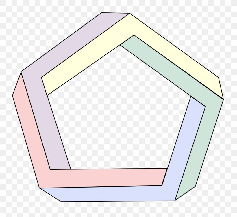 Penrose Triangle Pentagon Polygon Golden Ratio, PNG, 1176x1080px, Penrose Triangle, Gnu Free Documentation License, Golden Ratio, Impossible Object, Lionel Penrose Download Free