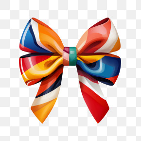 Bow Day - Vivid Multicolored Decorative Bow PNG