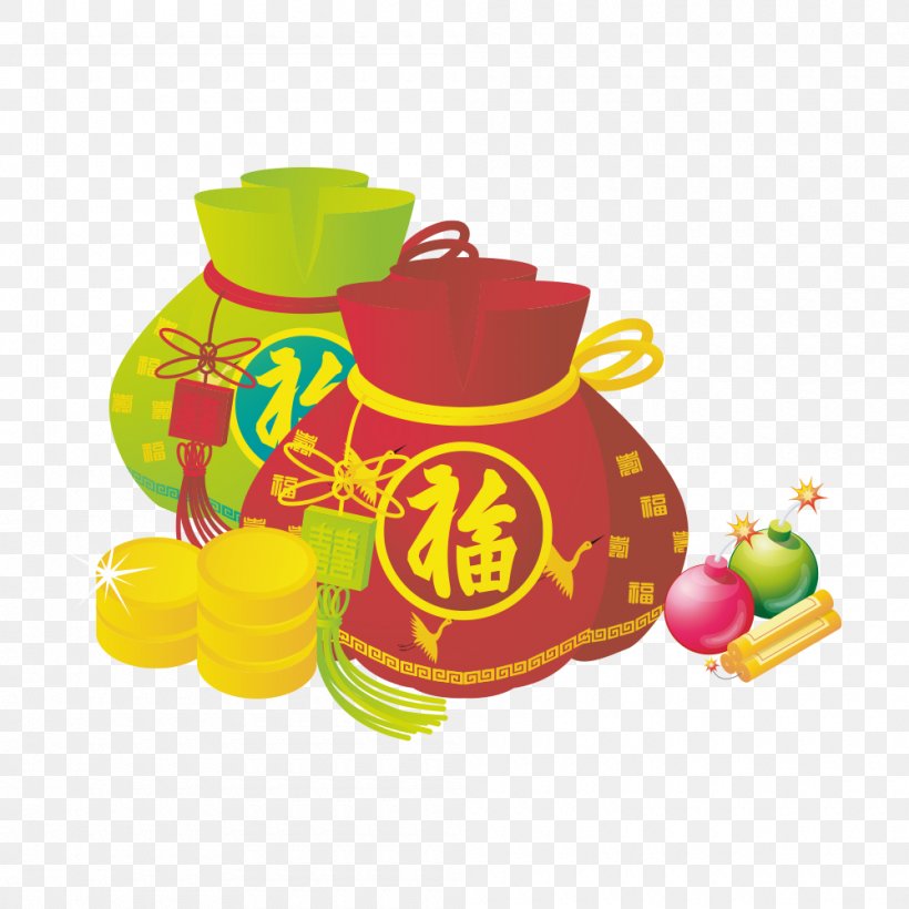 Chinese New Year Fukubukuro Lunar New Year, PNG, 1000x1000px, Chinese New Year, Christmas, Fai Chun, Firecracker, Food Download Free