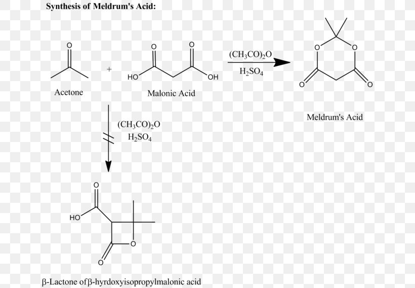 Meldrum's Acid Malonic Acid Sulfuric Acid Chemical Synthesis, PNG, 660x568px, Malonic Acid, Acetone, Acid, Area, Black And White Download Free