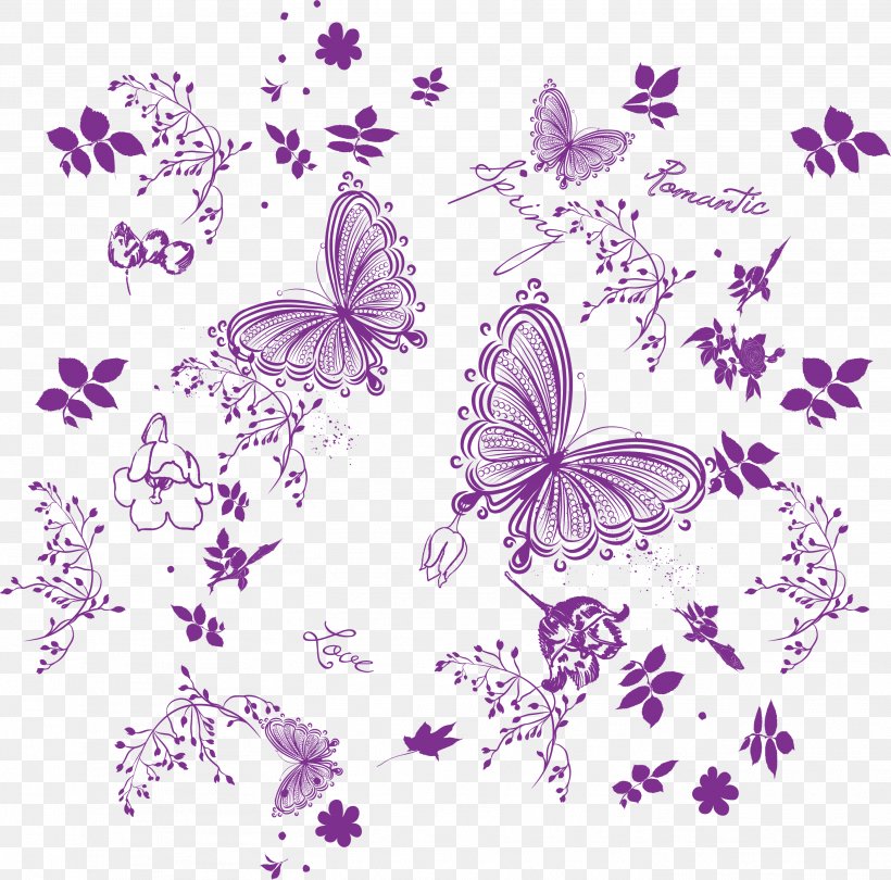 Butterfly Nymphalidae Purple Pattern, PNG, 2802x2771px, Butterfly, Arabesque, Brush Footed Butterfly, Designer, Drawing Download Free