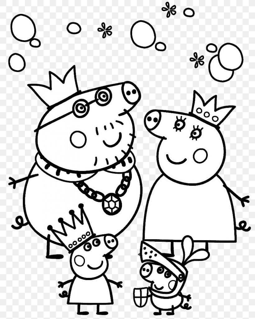 Daddy Pig Coloring Book Drawing Mummy Pig, PNG, 804x1024px, Watercolor, Cartoon, Flower, Frame, Heart Download Free