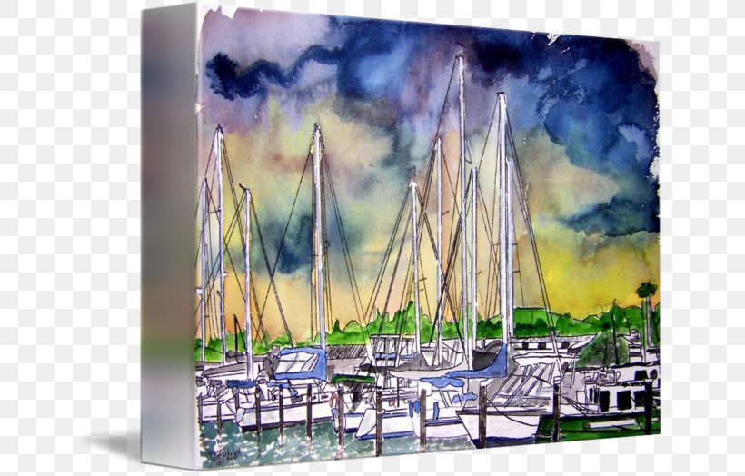 Watercolor Painting Gallery Wrap Melbourne Canvas, PNG, 650x524px, Watercolor Painting, Art, Boat, Canvas, Floater Download Free