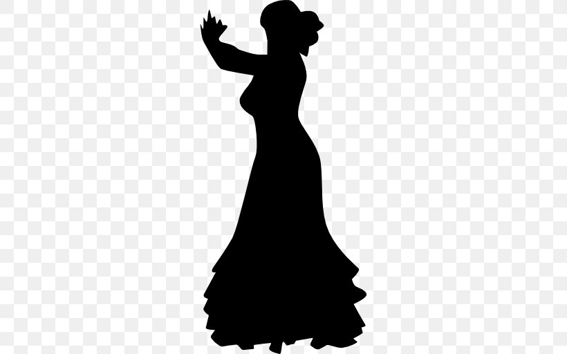 Dance Flamenco Silhouette, PNG, 512x512px, Dance, Arm, Black And White, Dance Dresses Skirts Costumes, Dancer Download Free