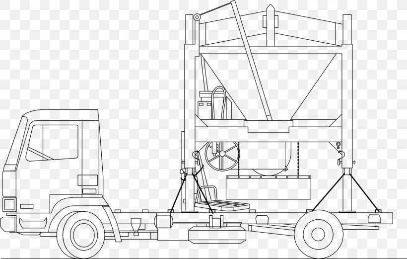 Mack Trucks Transport Drawing Semi-trailer Truck, PNG, 1600x1018px, Mack Trucks, Architectural Engineering, Area, Artwork, Black And White Download Free