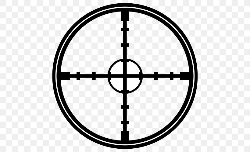 Reticle Telescopic Sight Clip Art, PNG, 500x500px, Reticle, Black And White, Point, Rim, Royaltyfree Download Free