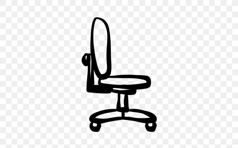 Office Chair Furniture Desk Clip Art, PNG, 512x512px, Office Chair, Armrest, Black, Black And White, Chair Download Free