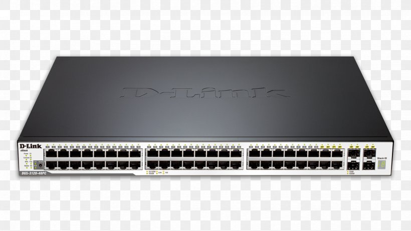 Stackable Switch Gigabit Ethernet Small Form-factor Pluggable Transceiver Network Switch Power Over Ethernet, PNG, 1664x936px, 10 Gigabit Ethernet, Stackable Switch, Brand, Computer Networking, Dlink Download Free