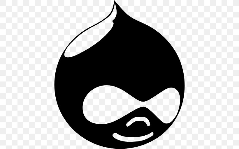 Drupal Web Development Content Management System WordPress Joomla, PNG, 512x512px, Drupal, Artwork, Black, Black And White, Content Download Free