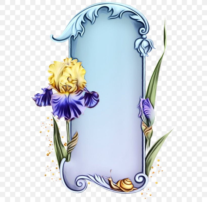 Picture Frame, PNG, 582x800px, Watercolor, Fictional Character, Flower, Iris, Paint Download Free