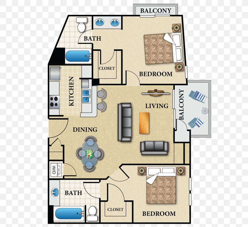 Floor Plan Medici Apartments Air Conditioning, PNG, 750x750px, Floor Plan, Air Conditioning, Apartment, Area, Bathroom Download Free