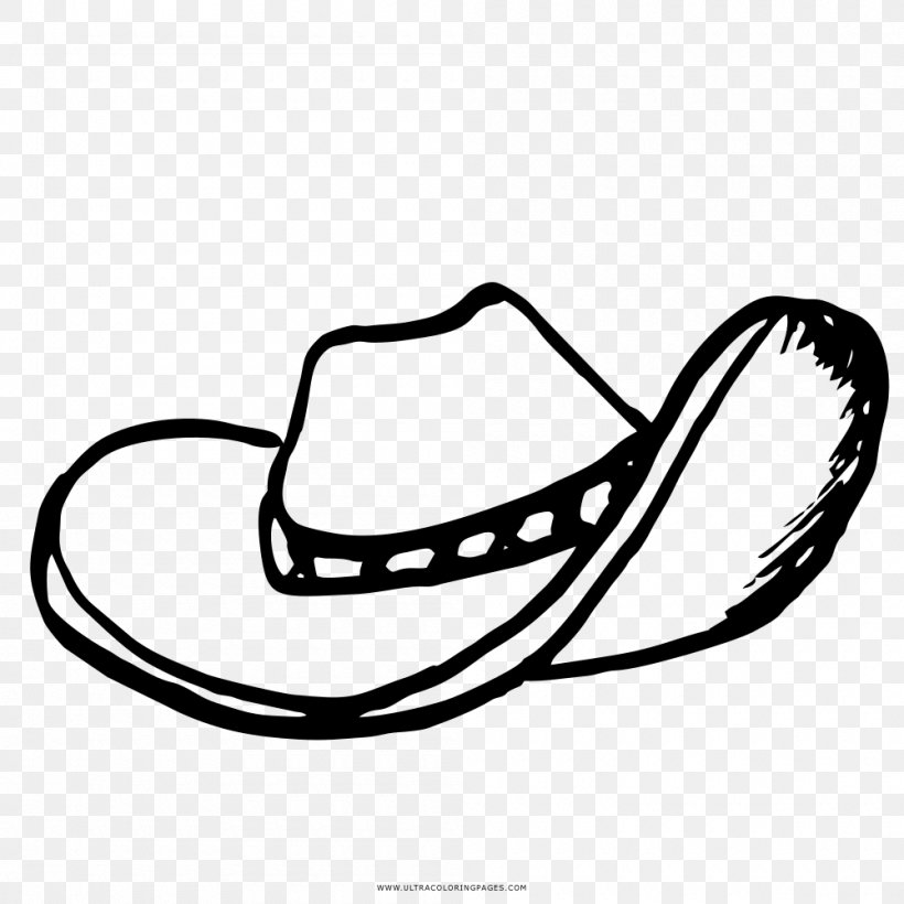 Cowboy Hat Clothing Accessories Drawing, PNG, 1000x1000px, Cowboy Hat, Black, Black And White, Boot, Clothing Accessories Download Free