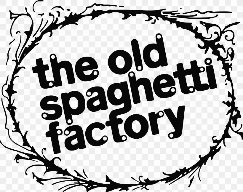 The Old Spaghetti Factory Logo Clip Art Calligraphy, PNG, 5000x3955px, Logo, Art, Black White M, Blackandwhite, Brand Download Free