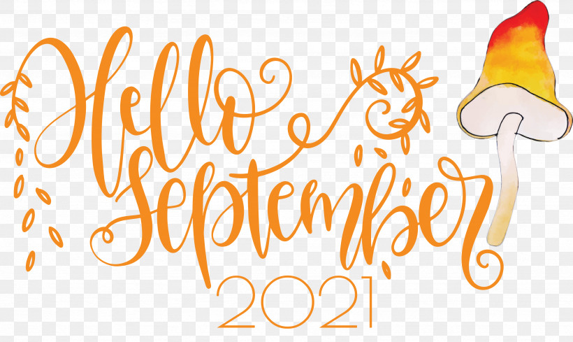 Hello September September, PNG, 3487x2081px, Hello September, August, Calligraphy, Drawing, Logo Download Free