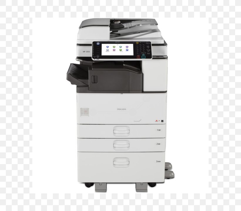 Multi-function Printer Ricoh Toner Cartridge Photocopier, PNG, 720x720px, Multifunction Printer, Business, Electronic Device, Image Scanner, Ink Cartridge Download Free