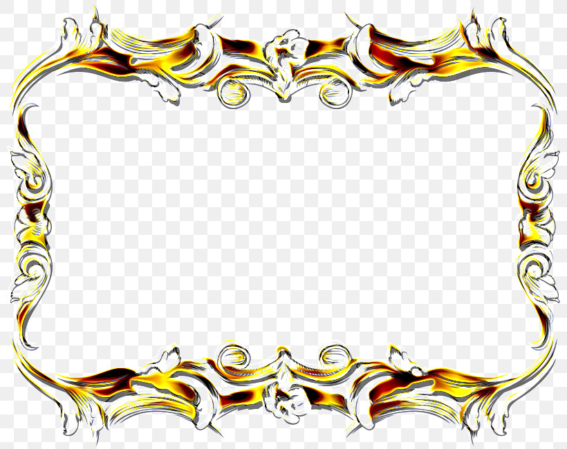 Body Jewellery Yellow Pattern Line, PNG, 800x650px, Body Jewellery, Jewellery, Line, Meter, Picture Frame Download Free