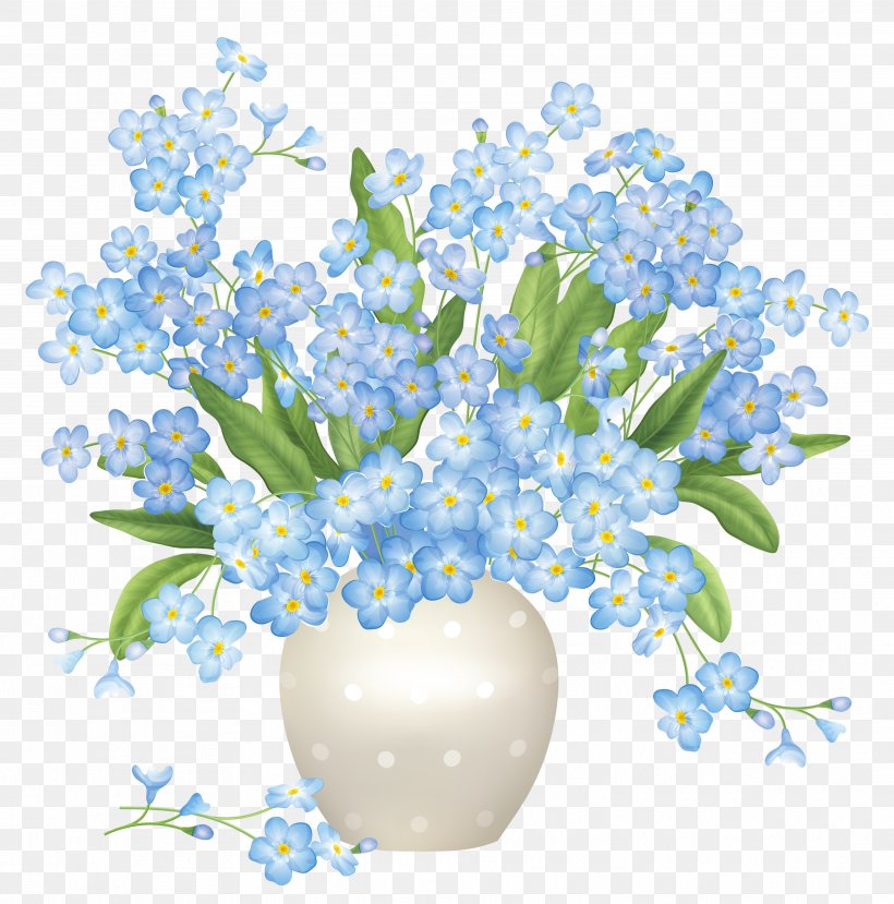 Flower Blue Vase Clip Art, PNG, 3754x3798px, Flower, Blossom, Blue, Blue Flower, Branch Download Free