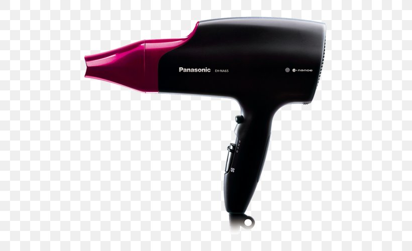 Panasonic Nanoe EH-NA65 Hair Dryers Hair Iron Personal Care Panasonic Compact Hair Dryer With Folding Handle And Nanoe, PNG, 500x500px, Panasonic Nanoe Ehna65, Babyliss 2000w, Drying, Frizz, Hair Download Free