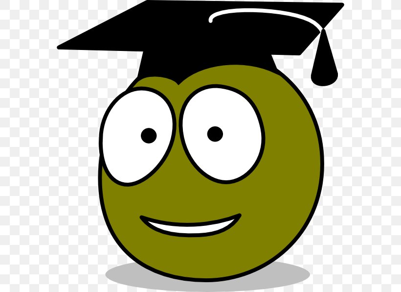 Graduation Ceremony Graduate University Square Academic Cap Clip Art, PNG, 588x596px, Graduation Ceremony, Black And White, Emoticon, Graduate University, Green Download Free