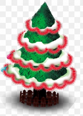 Christmas Tree Red Lace Material - Christmas Tree Christmas Ornament PNG