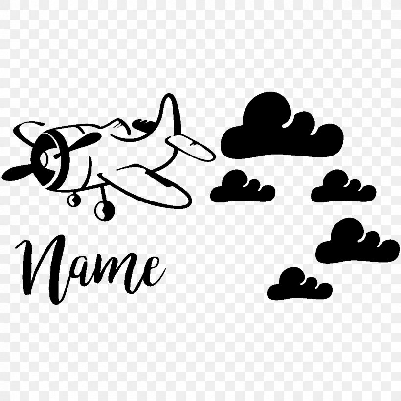 Sticker Airplane Wall Decal Aircraft, PNG, 1200x1200px, Sticker, Aircraft, Airplane, Area, Black Download Free