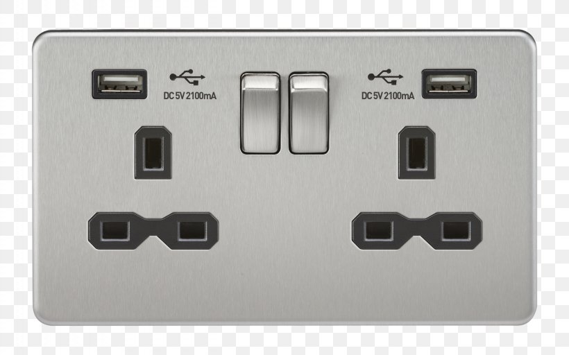Battery Charger AC Power Plugs And Sockets Electrical Switches Electrical Wires & Cable USB, PNG, 2560x1600px, Battery Charger, Ac Power Plugs And Sockets, Adapter, Brushed Metal, Consumer Unit Download Free