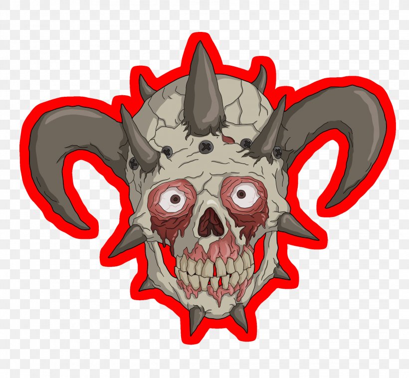 Illustration Clip Art Skull Demon Metalocalypse, PNG, 2161x2000px, Skull, Bone, Demon, Fictional Character, Horn Download Free