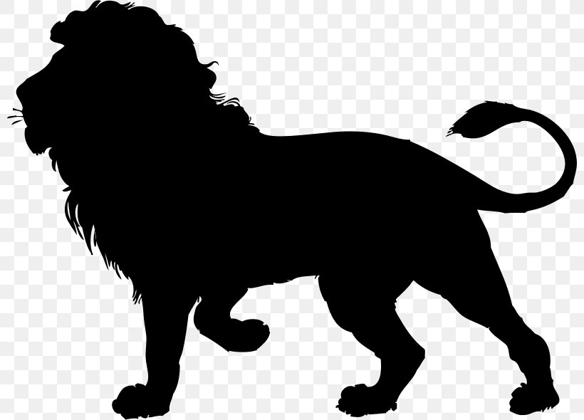 Lion Cougar Silhouette Clip Art, PNG, 800x590px, Lion, Art, Big Cat, Big Cats, Black Download Free