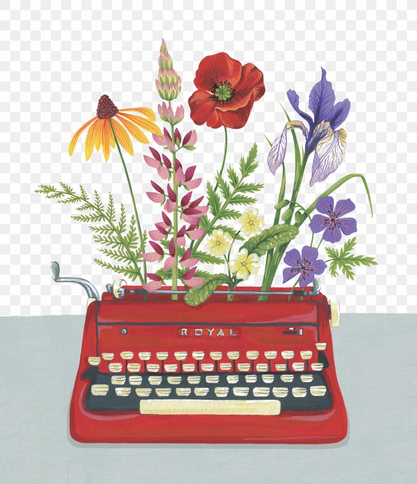 Hand-painted Flowers Typewriter Figure, PNG, 1200x1393px, Art, Art School, Art World, Australian Art, Composition Download Free
