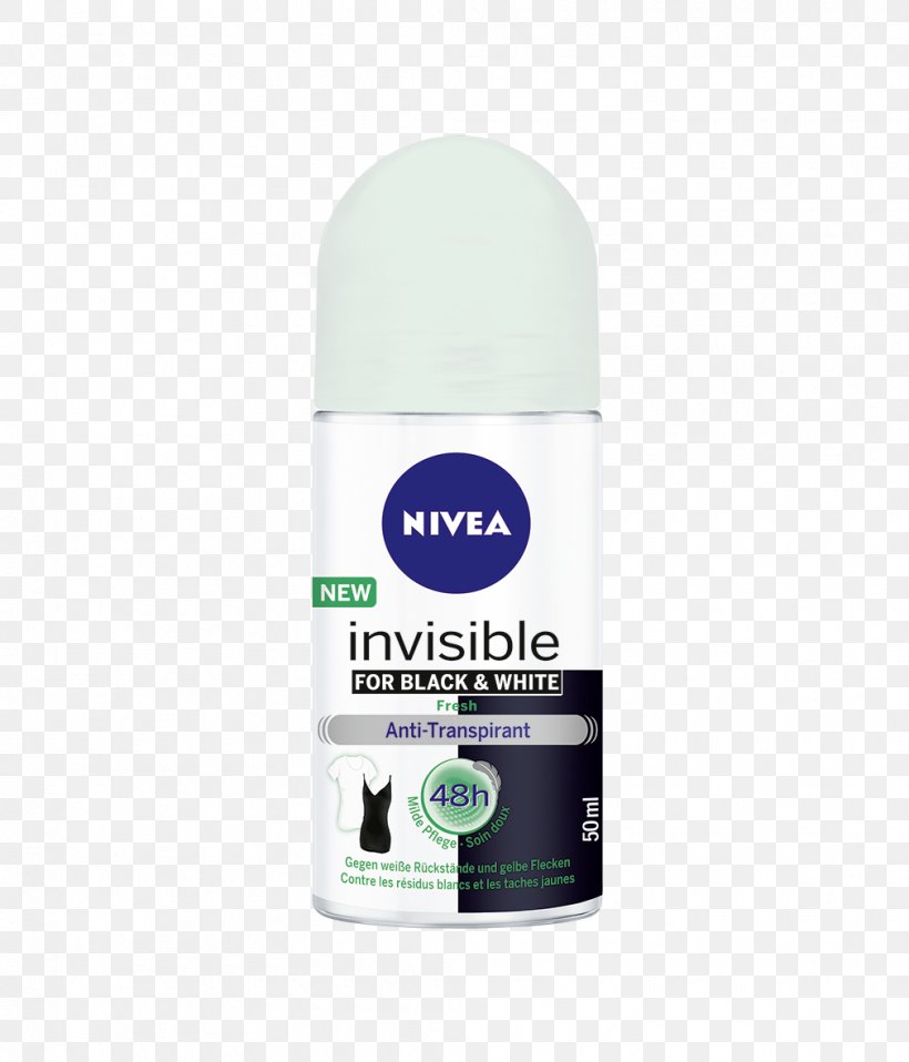 Nivea Invisible Black And White Fresh Women's Roll-On 50ml NIVEA Black&White Clear Mini 100ml, PNG, 1010x1180px, Nivea, Black, Deodorant, Liquid, Liquidm Download Free