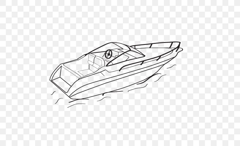 White Speedboat Cartoon Illustration PNG Images