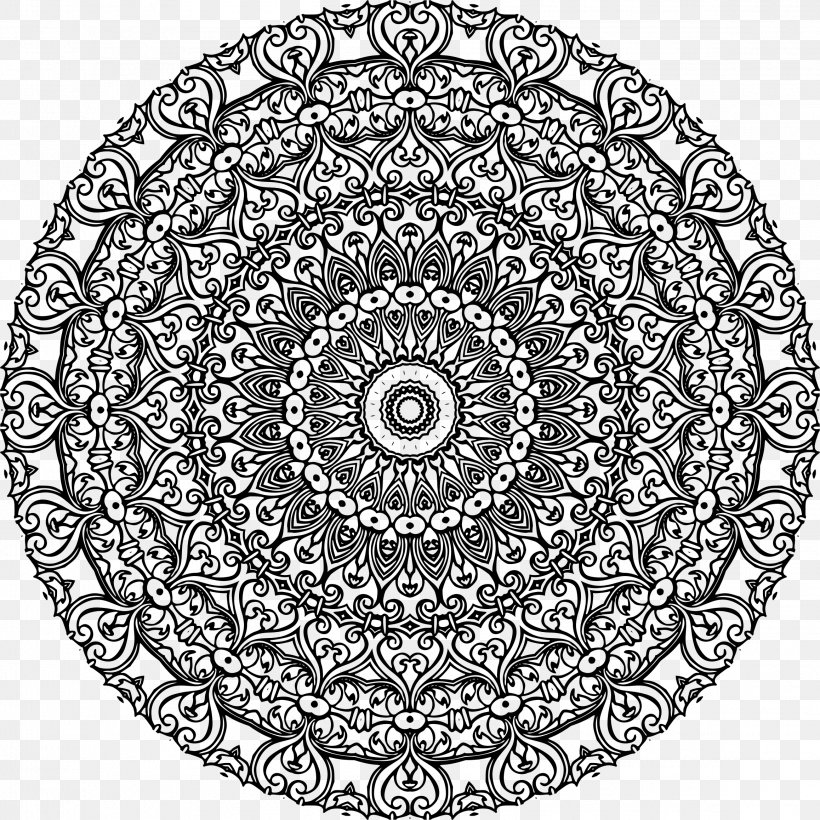 Kaleidoscope Clip Art, PNG, 2316x2316px, Kaleidoscope, Area, Black And White, Company, Doily Download Free