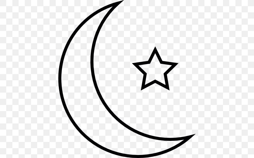 Star And Crescent Star Polygons In Art And Culture Lunar Phase, PNG, 512x512px, Star And Crescent, Area, Black, Black And White, Brand Download Free