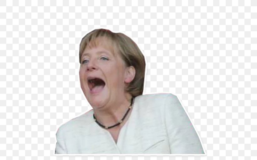 Angela Merkel Sticker Telegram Politician Laughter, PNG, 512x512px, Angela Merkel, Cheek, Chin, Ear, Emotion Download Free