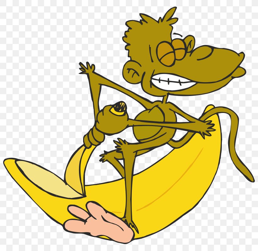 Chimpanzee Monkey And Banana Problem Peel Clip Art, PNG, 800x800px, Chimpanzee, Artwork, Banana, Banana Peel, Black And White Download Free