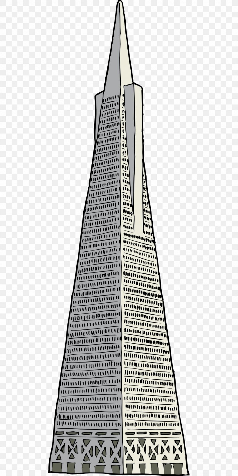 Transamerica Pyramid Building Skyscraper Clip Art, PNG, 960x1920px, Transamerica Pyramid, Building, Commercial Building, Drawing, Facade Download Free
