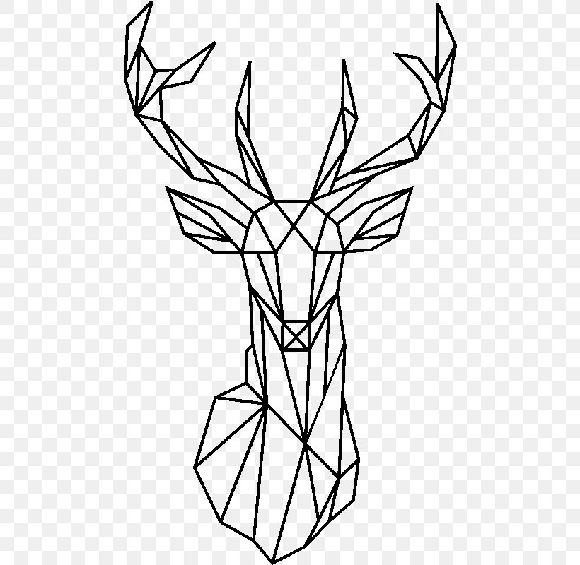 Deer Wall Decal Sticker Geometry, PNG, 800x800px, Deer, Antler, Art, Artwork, Black And White Download Free