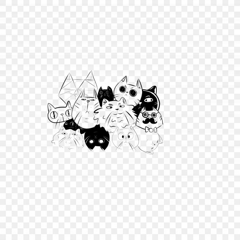 Cat Dog Desktop Wallpaper Paw Pattern, PNG, 5314x5314px, Cat, Black, Black And White, Body Jewellery, Body Jewelry Download Free