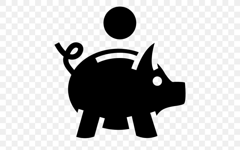 Piggy Bank Clip Art, PNG, 512x512px, Piggy Bank, Bank, Black, Black And White, Carnivoran Download Free