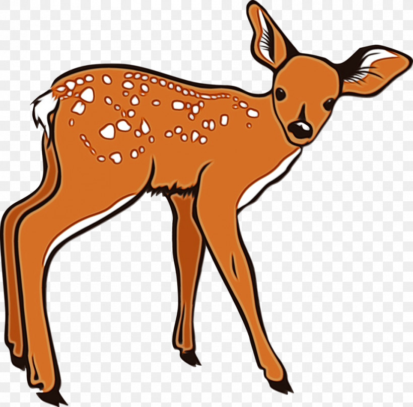 Deer Roe Deer Wildlife Fawn Animal Figure, PNG, 958x946px, Watercolor, Animal Figure, Deer, Fawn, Paint Download Free
